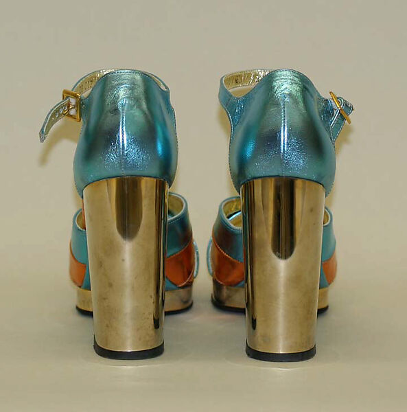 Shoes, Shoe Biz (Italian), leather, plastic (acrylic, cellulose nitrate), Italian