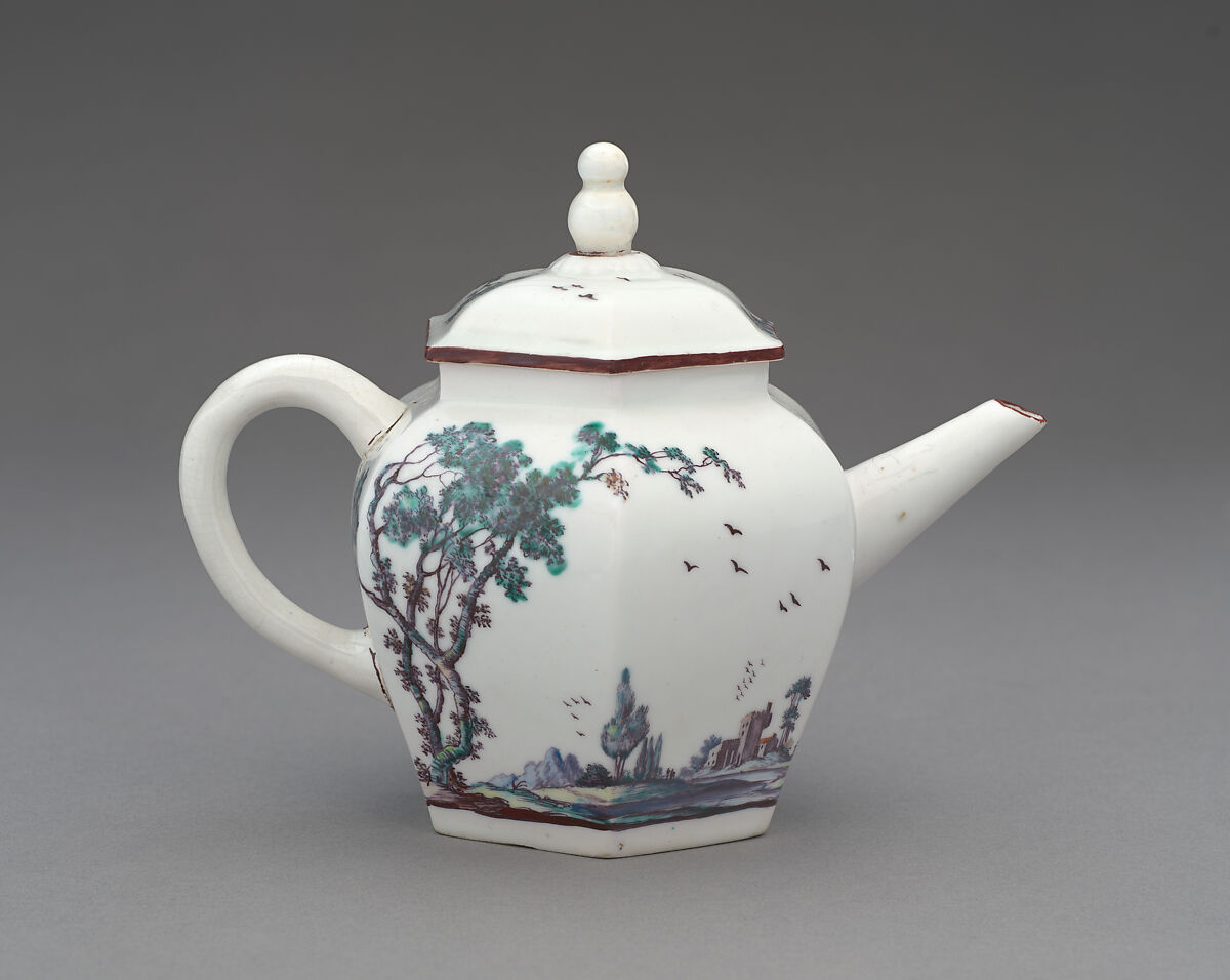 Teapot, Chelsea Porcelain Manufactory (British, 1744–1784), Soft-paste porcelain, British, Chelsea