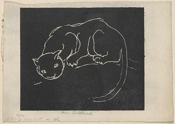 The Cat, from "Night Series", Anne Goldthwaite (American, Montgomery, Alabama 1869–1944 New York), Etching 