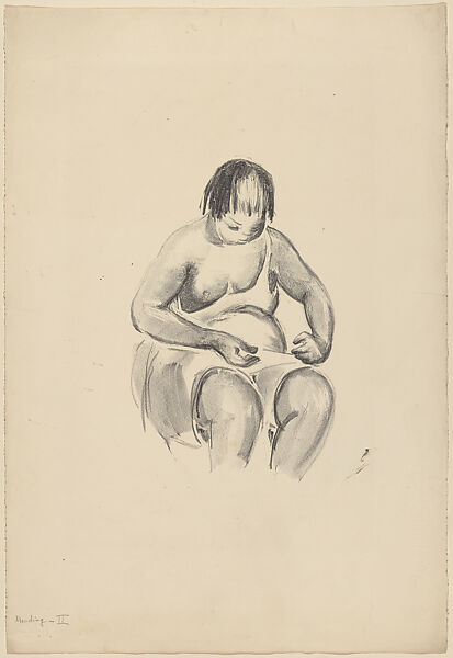 Mending (No. 2), Anne Goldthwaite (American, Montgomery, Alabama 1869–1944 New York), Lithograph 