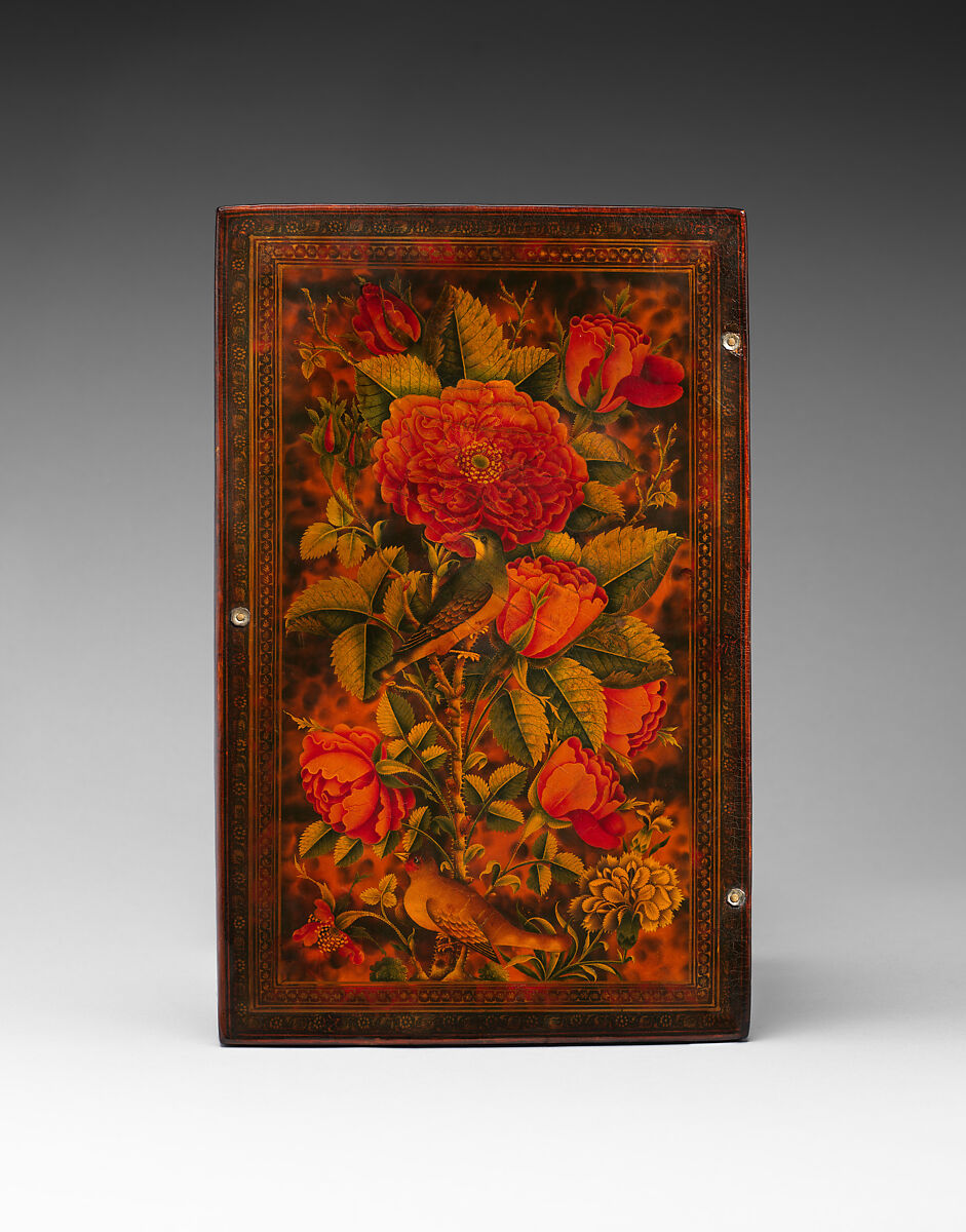 Mirror Case, Aqa Ahmad, Pasteboard, papier-maché; opaque watercolor, gilded, and lacquered