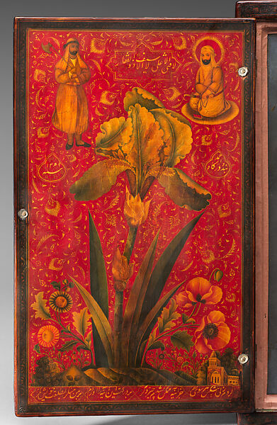 Mirror Case, Aqa Ahmad, Pasteboard, papier-maché; opaque watercolor, gilded, and lacquered 