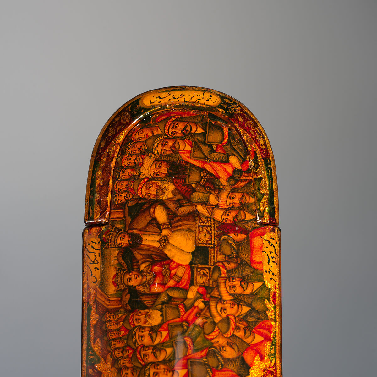 Lacquer Pen Box with Royal Audience Scenes, Sani' Humayun (Iranian), Papier-maché; painted, gilded, and varnished