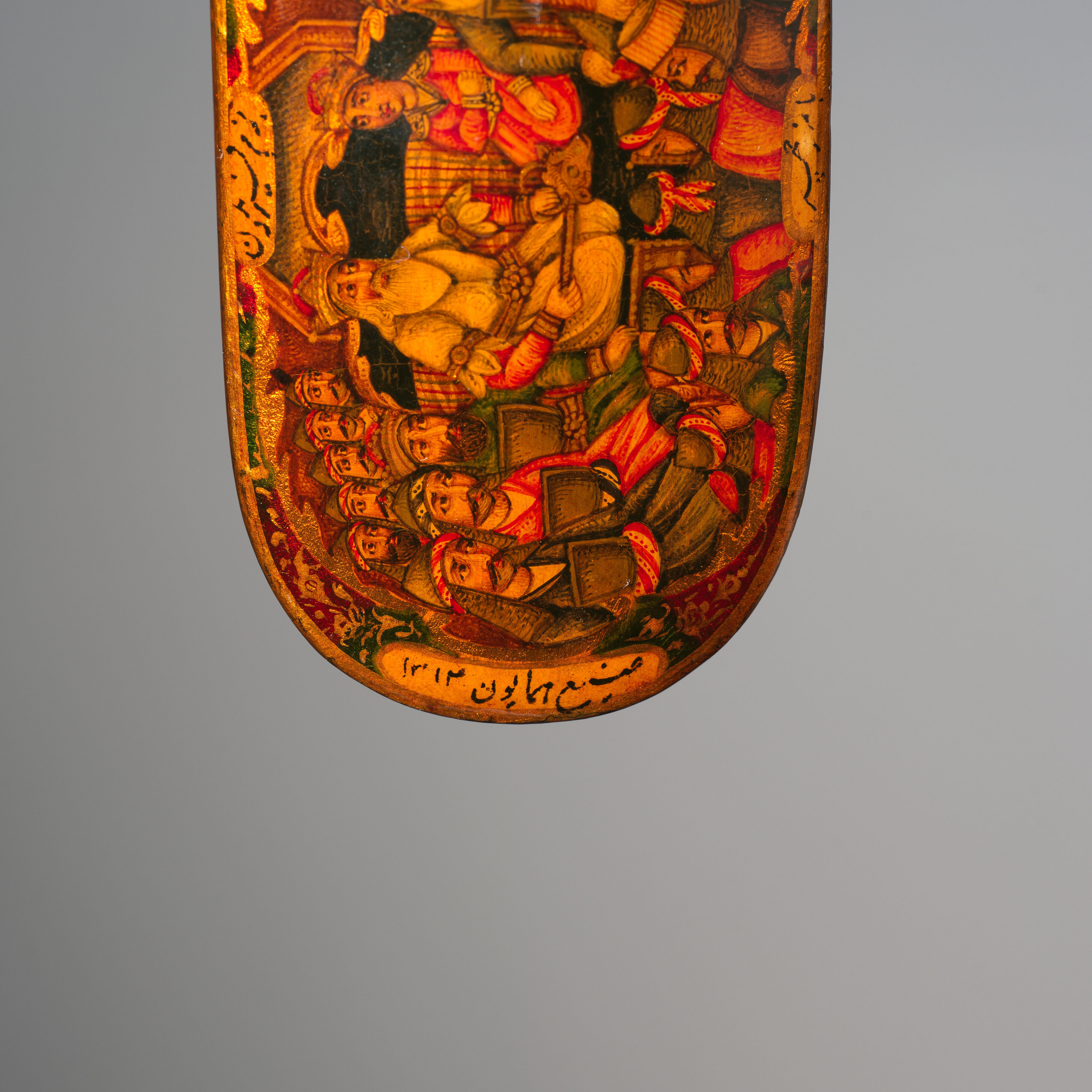 Lacquer Pen Box with Royal Audience Scenes, Sani' Humayun (Iranian), Papier-maché; painted, gilded, and varnished