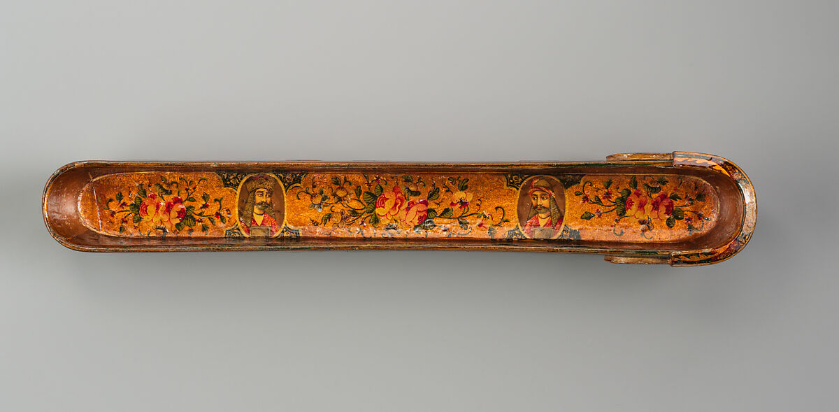Lacquer Pen Box with Royal Audience Scenes, Sani' Humayun (Iranian), Papier-maché; painted, gilded, and varnished