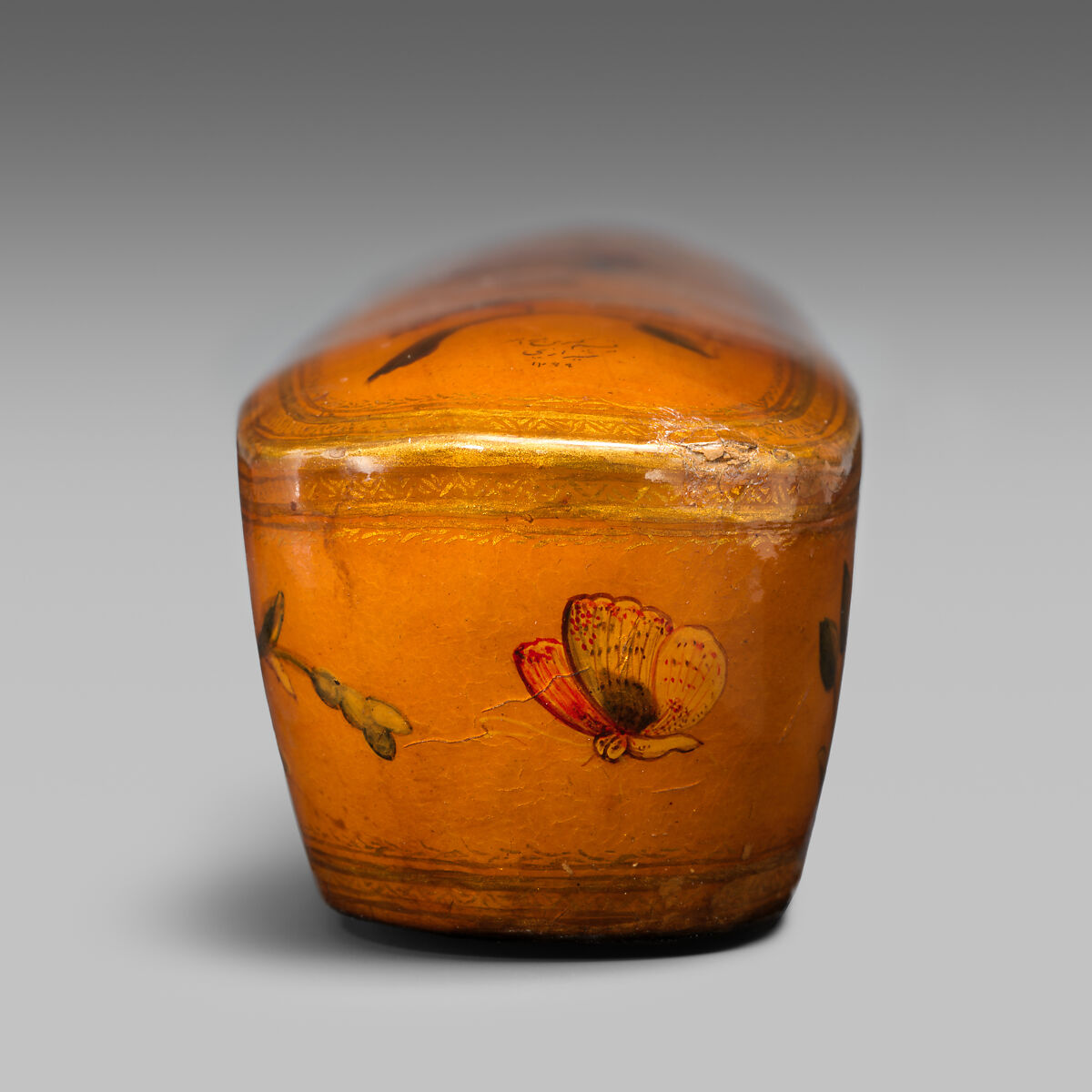 Pen Box, Fathallah Shirazi (Iranian, active 1850s–80s), Papier-maché; painted, gilded, and varnished