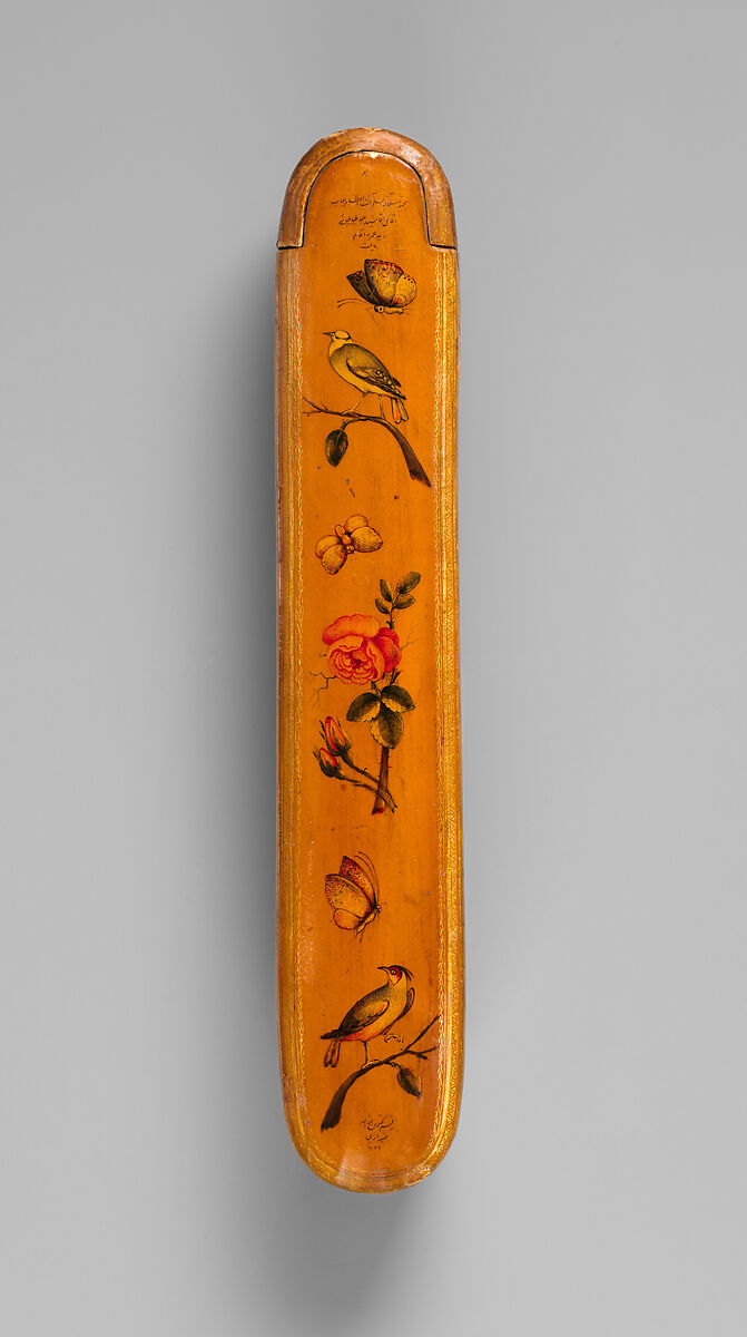 Pen Box, Fathallah Shirazi (Iranian, active 1850s–80s), Papier-maché; painted, gilded, and varnished