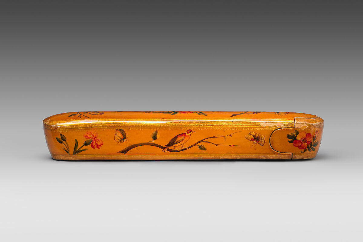 Pen Box, Fathallah Shirazi (Iranian, active 1850s–80s), Papier-maché; painted, gilded, and varnished