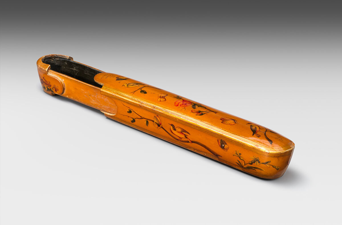Pen Box, Fathallah Shirazi (Iranian, active 1850s–80s), Papier-maché; painted, gilded, and varnished