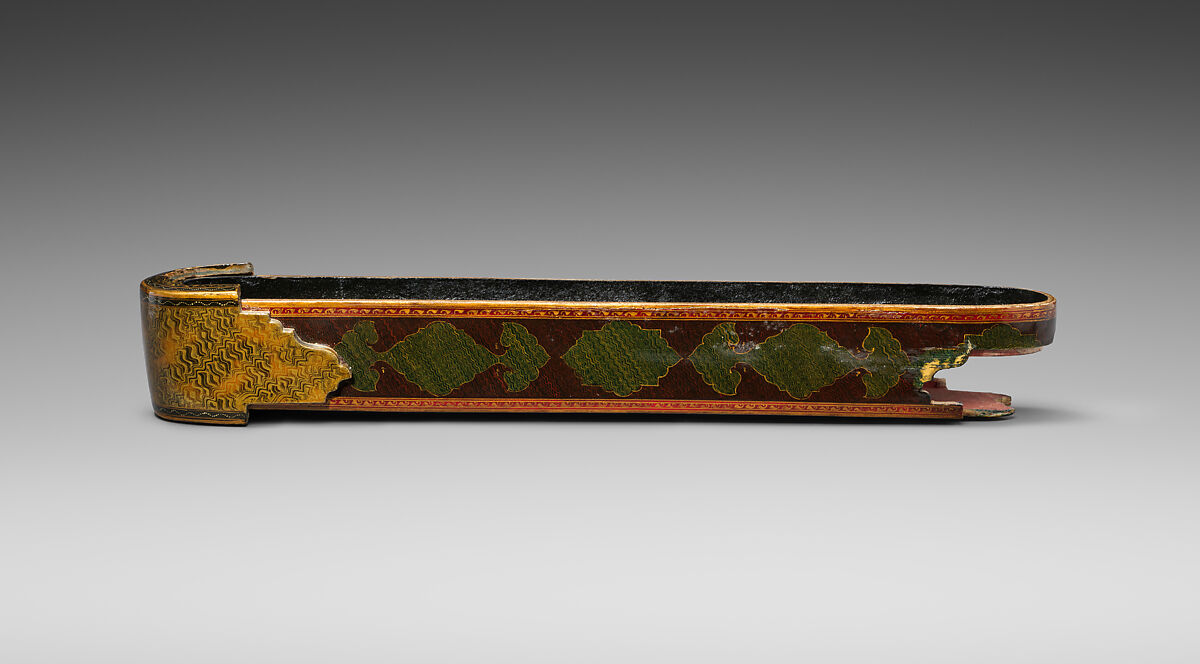 Pen Box with Marbled Design, Rajab 'Ali, Papier-maché; painted, gilded, and varnished
