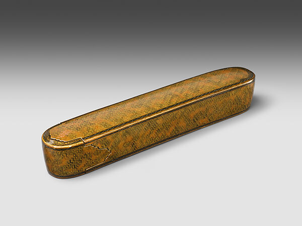Pen Box with Marbled Design, Rajab &#39;Ali, Papier-maché; painted, gilded, and varnished 