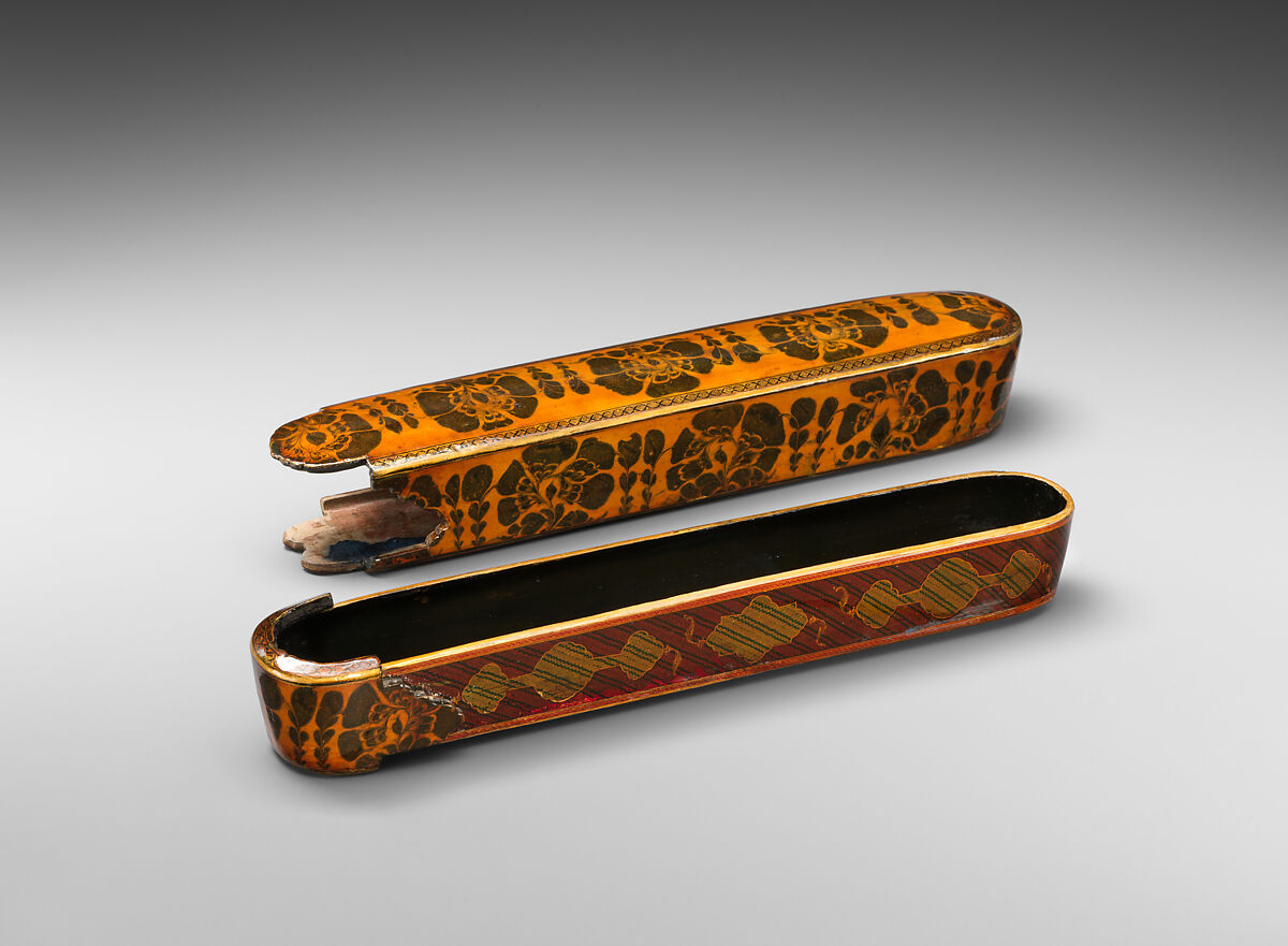 Pen Box attributed to Muhammad ibn Muhammad Mahdi, Muhammad ibn Muhammad Mahdi, Papier-maché; painted, gilded, and varnished