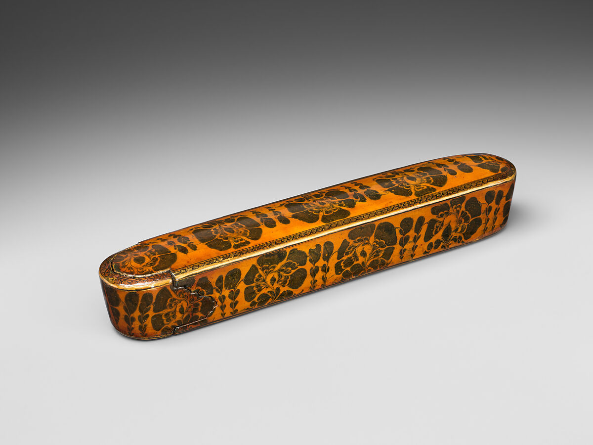 Pen Box attributed to Muhammad ibn Muhammad Mahdi, Muhammad ibn Muhammad Mahdi, Papier-maché; painted, gilded, and varnished 