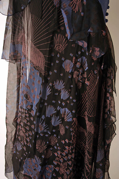 Evening dress, Zandra Rhodes (British, founded 1969), Silk, British