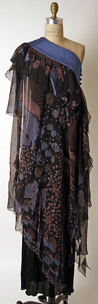 Evening dress, Zandra Rhodes (British, founded 1969), Silk, British 