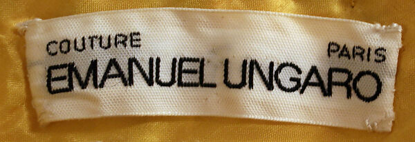 Evening ensemble, Emanuel Ungaro (French, 1933–2019), a) silk
b-d) metal, glass, French