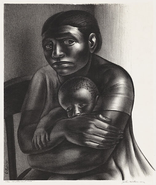 Mother and Child, John Wilson (American, Roxbury, Massachusetts 1922–2015 Brookline, Massachusetts), Lithograph 