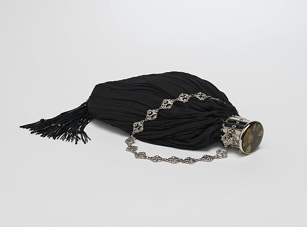 Reticule, John Galliano (founded 1984), silk, metal, resin, British