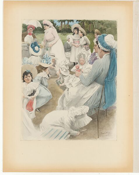 Monument du Costume. La Vie Mondaine a Paris. 70 aquarelles (...) pour Mr. Henri Béraldi, celebre bibliophile., Marie-Louis-Pierre Vidal (French, Tours, 1849–1929 (?)), Watercolor