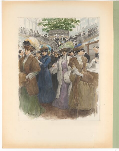 Monument du Costume. La Vie Mondaine a Paris. 70 aquarelles (...) pour Mr. Henri Béraldi, celebre bibliophile., Marie-Louis-Pierre Vidal (French, Tours, 1849–1929 (?)), Watercolor