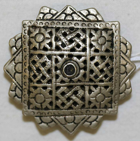 Ensemble, cotton, silk, silver, glass, Bhutanese