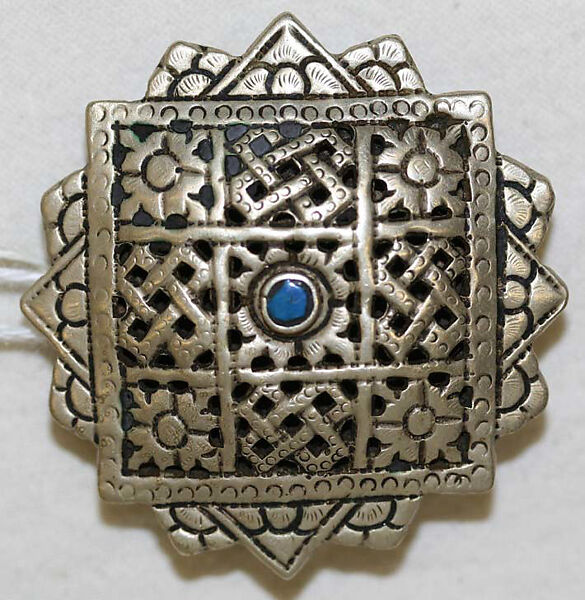 Ensemble, cotton, silk, silver, glass, Bhutanese