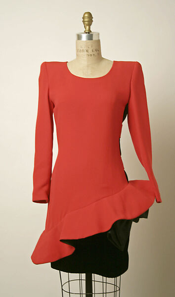 Ensemble, Valentino (Italian, born 1932), a) wool
b) silk, Italian 