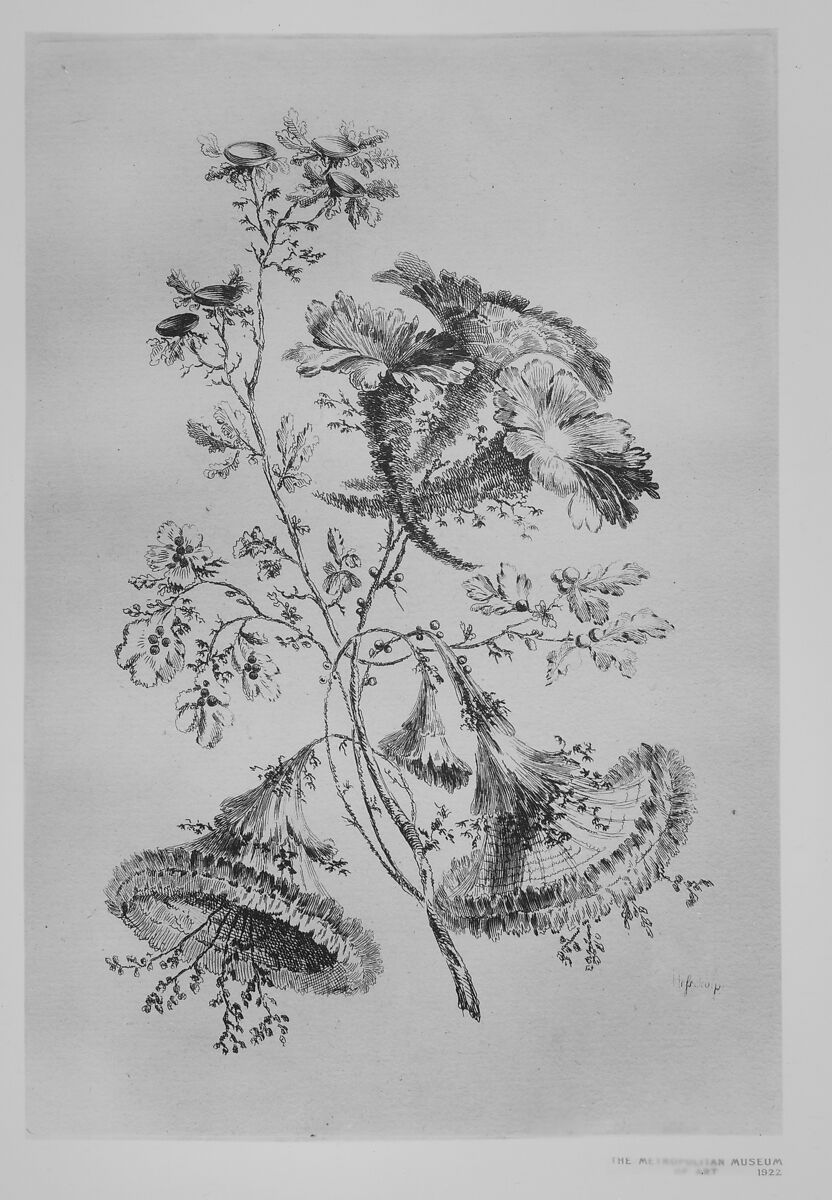 Plate, from "Fleures Baroques", Jean Pillement (French, Lyons 1728–1808 Lyons), Etching 