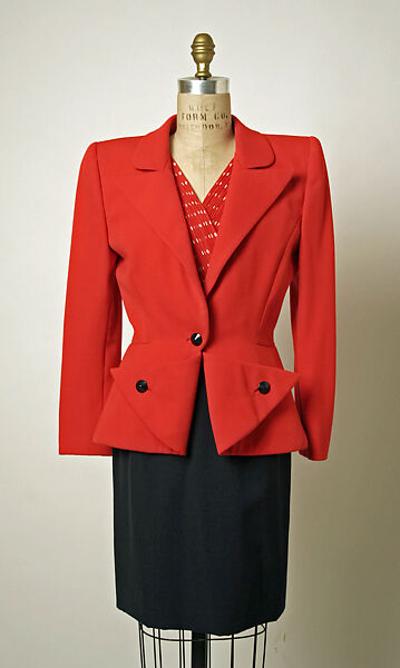Suit, Valentino (Italian, born 1932), a,b) wool
c) silk, Italian 