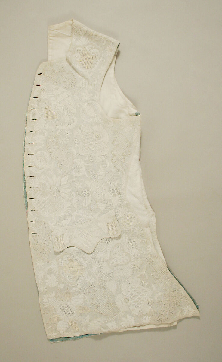 Waistcoat, linen, silk, British