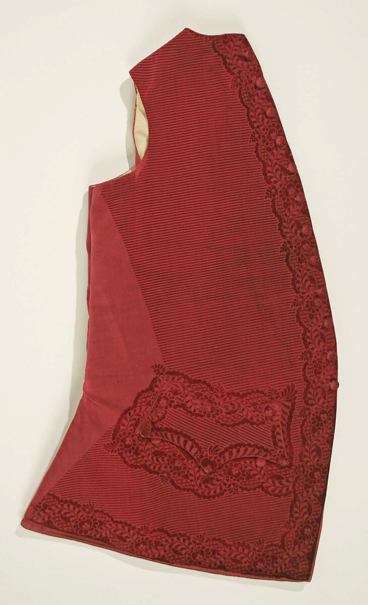 Waistcoat, silk, British 