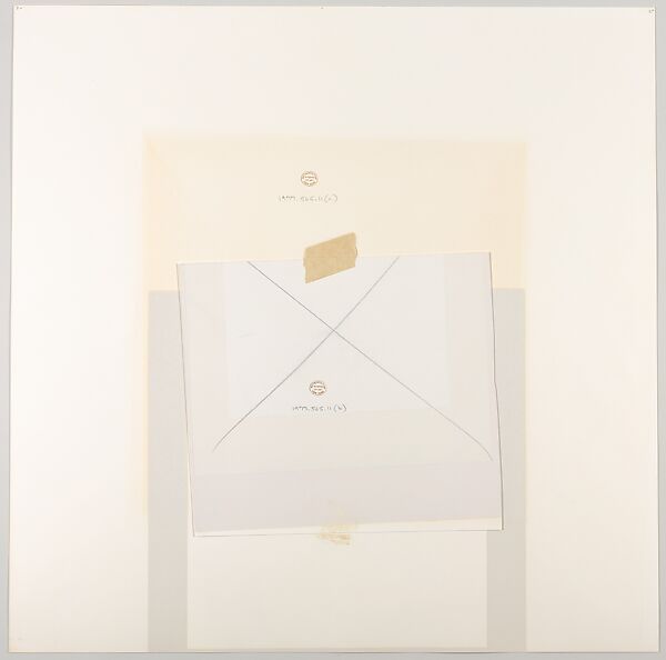 Mitered Square Series, Josef Albers (American (born Germany), Bottrop 1888–1976 New Haven, Connecticut), Silkscreen with collage maquette