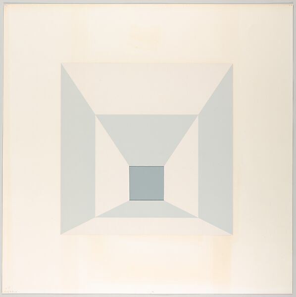 Mitered Square Series, Josef Albers (American (born Germany), Bottrop 1888–1976 New Haven, Connecticut), Silkscreen with collage maquette