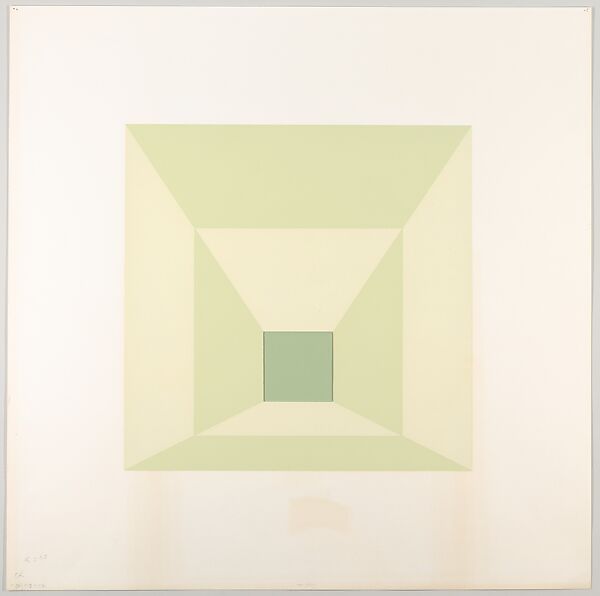Mitered Square Series, Josef Albers (American (born Germany), Bottrop 1888–1976 New Haven, Connecticut), Silkscreen with collage maquette