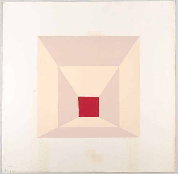 Mitered Square Series, Josef Albers (American (born Germany), Bottrop 1888–1976 New Haven, Connecticut), Silkscreen with collage maquette