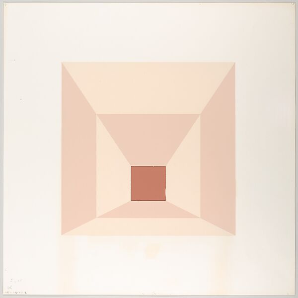 Mitered Square Series, Josef Albers (American (born Germany), Bottrop 1888–1976 New Haven, Connecticut), Silkscreen with collage maquette