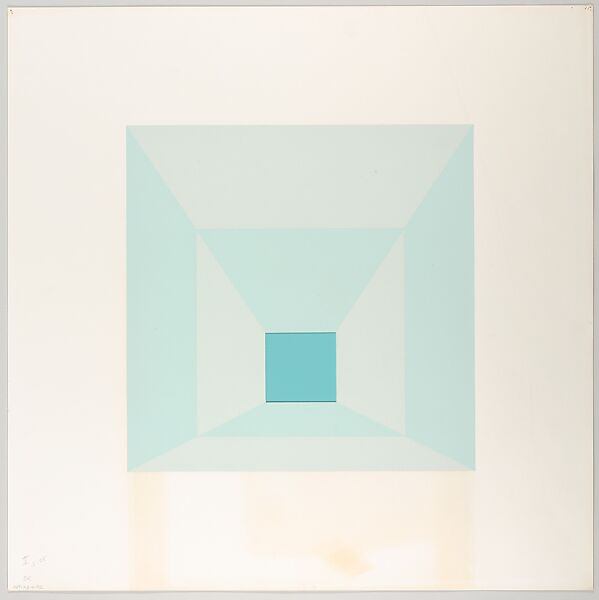 Mitered Square Series, Josef Albers (American (born Germany), Bottrop 1888–1976 New Haven, Connecticut), Silkscreen with collage maquette