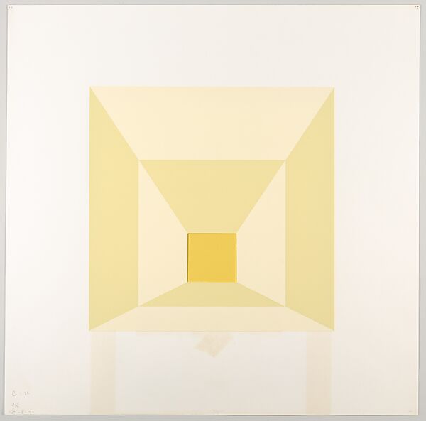 Mitered Square Series, Josef Albers (American (born Germany), Bottrop 1888–1976 New Haven, Connecticut), Silkscreen with collage maquette