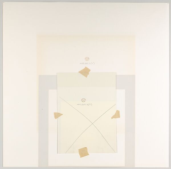 Mitered Square Series, Josef Albers (American (born Germany), Bottrop 1888–1976 New Haven, Connecticut), Silkscreen with collage maquette