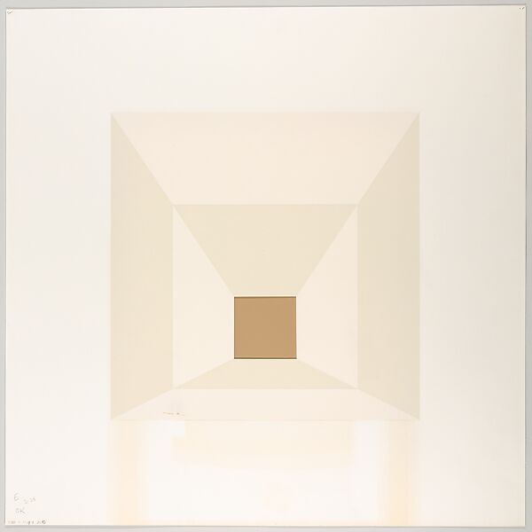 Mitered Square Series, Josef Albers (American (born Germany), Bottrop 1888–1976 New Haven, Connecticut), Silkscreen with collage maquette