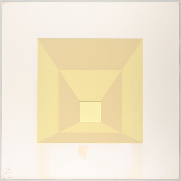 Mitered Square Series, Josef Albers (American (born Germany), Bottrop 1888–1976 New Haven, Connecticut), Silkscreen with collage maquette