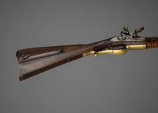 Flintlock Longrifle, Johann Christian Oerter (American, Christian's Spring, Pennsylvania, 1747–1777), Wood, steel, brass, American, Christian's Spring, Pennsylvania