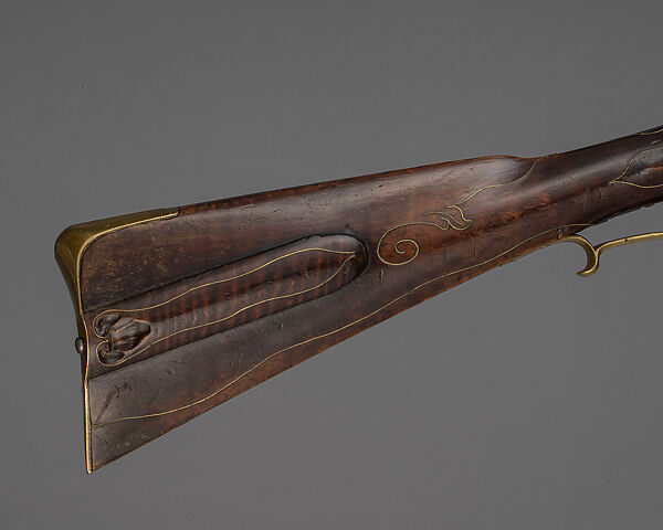 Flintlock Longrifle, Johann Christian Oerter (American, Christian's Spring, Pennsylvania, 1747–1777), Wood, steel, brass, American, Christian's Spring, Pennsylvania