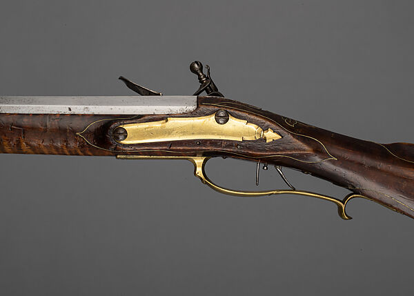 Flintlock Longrifle, Johann Christian Oerter (American, Christian's Spring, Pennsylvania, 1747–1777), Wood, steel, brass, American, Christian's Spring, Pennsylvania
