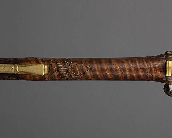 Flintlock Longrifle, Johann Christian Oerter (American, Christian's Spring, Pennsylvania, 1747–1777), Wood, steel, brass, American, Christian's Spring, Pennsylvania
