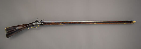 Flintlock Longrifle, Johann Christian Oerter (American, Christian's Spring, Pennsylvania, 1747–1777), Wood, steel, brass, American, Christian's Spring, Pennsylvania