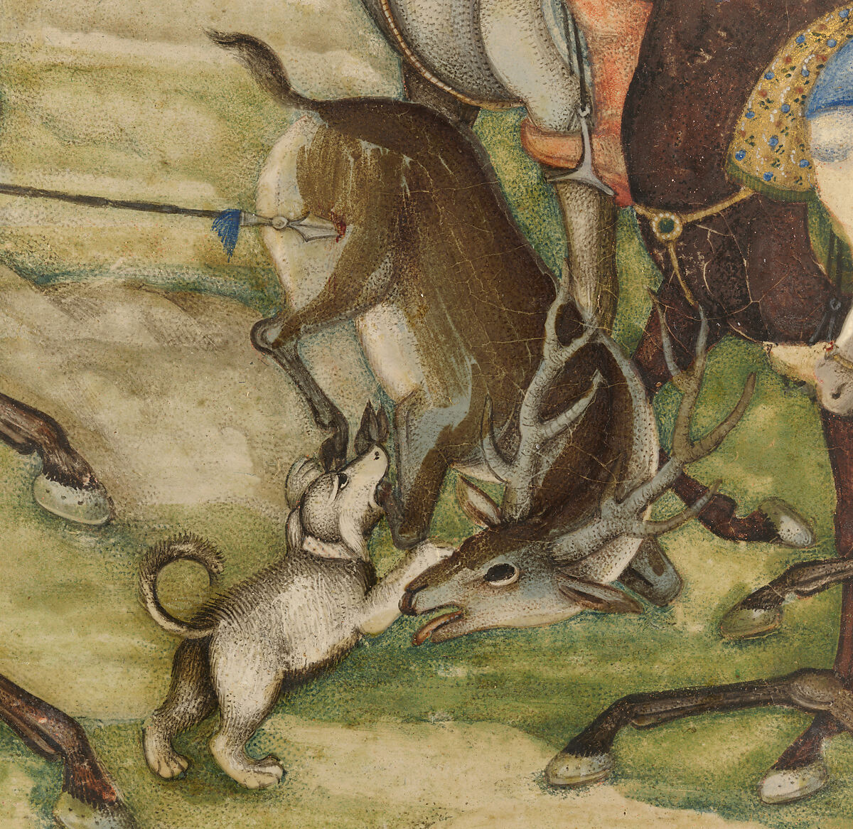 Pair of Book Covers Depicting Fath 'Ali Shah Hunting, Pasteboad; painted and varnished