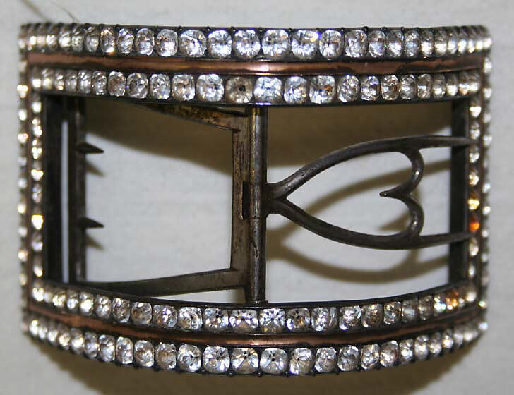 Shoe buckles, paste, metal, British