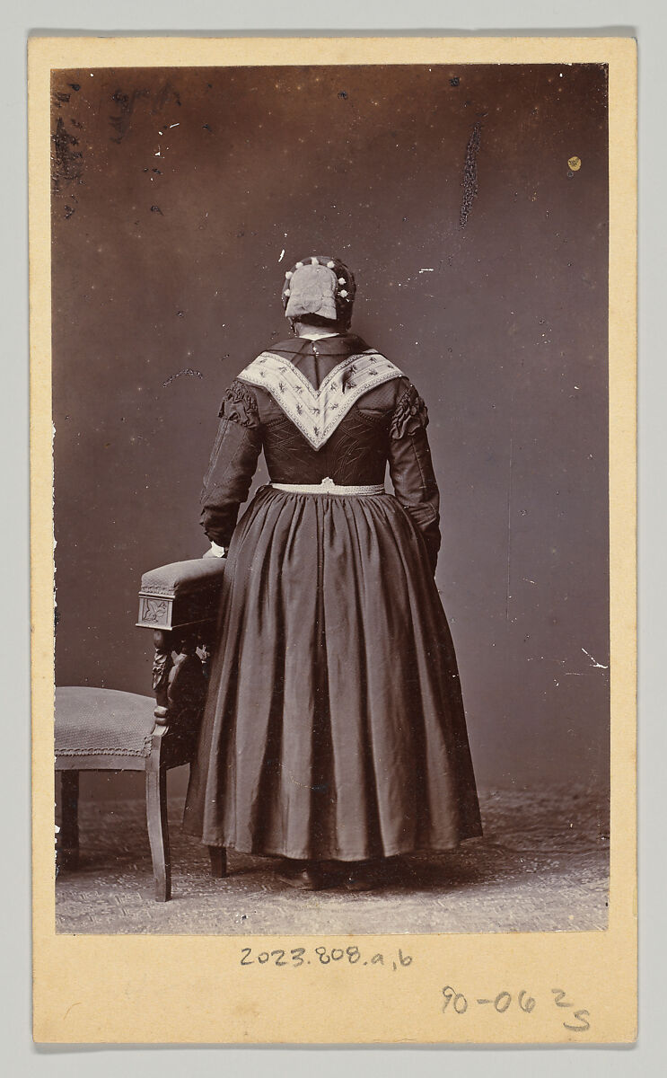 [Woman in Regional Dress, Seen From Front and Back], Unknown, Albumen silver prints