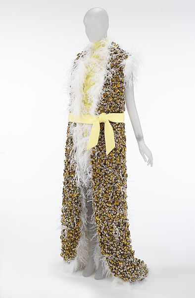 Ensemble, Viktor &amp; Rolf (Dutch, founded 1993), (a) cotton, metal, feathers (ostrich), silk, (b) silk, (c) silk, (d) silk, rayon, Dutch